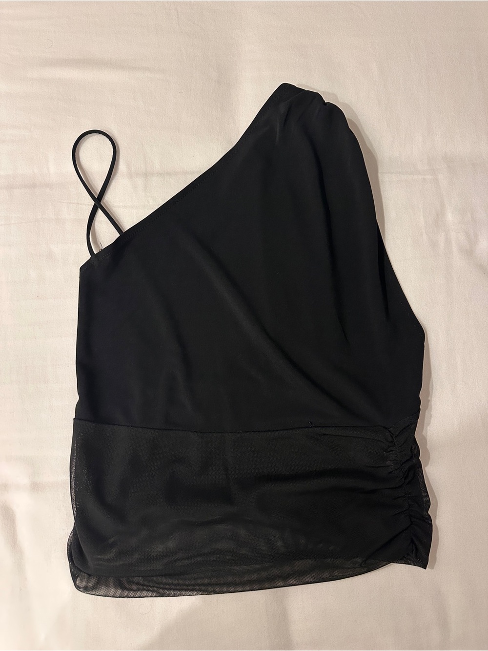 Zara One-Shoulder Black Dress with Asymmetric Strap